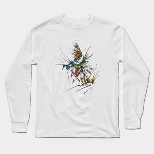 Celebration Unique Blue Yellow Red Black White Colorful Abstract Art Long Sleeve T-Shirt